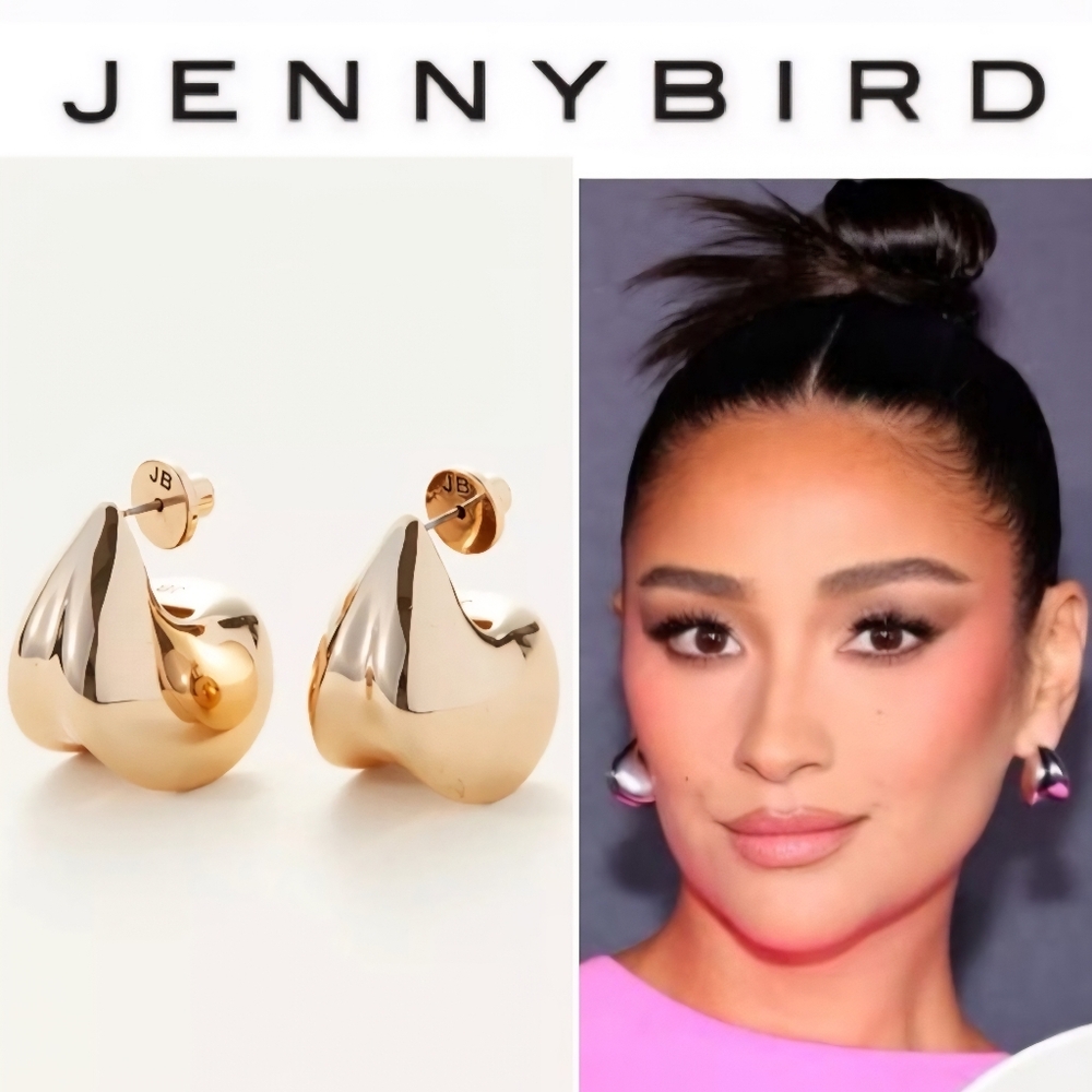 Jenny Bird Nouveaux Puff Earrings in Gold NWT 138$